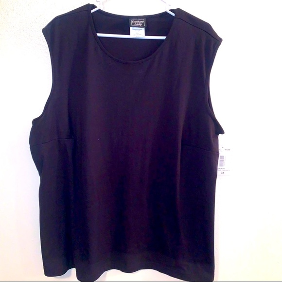 Southern Lady 3X Black Cotton Polyester Blend Tank Top - Picture 1 of 7
